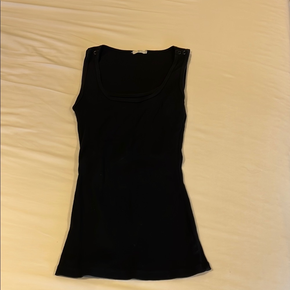 Nursing snap down  Black Sleeveless Tank Top